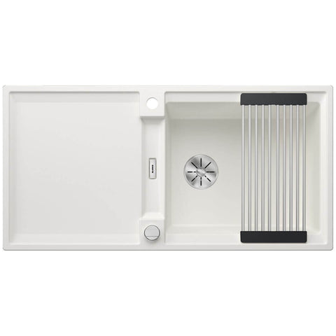Blanco Adira XL 6S Silgranit single bowl sink with drainer - White, integrated drainboard, reversible - 528132