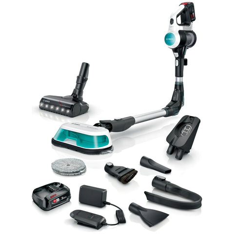 Bosch Unlimited 7 ProHygienic rechargeable 2 in 1 vacuum and mop - white, 18V, two batteries - BCS71HYGAU