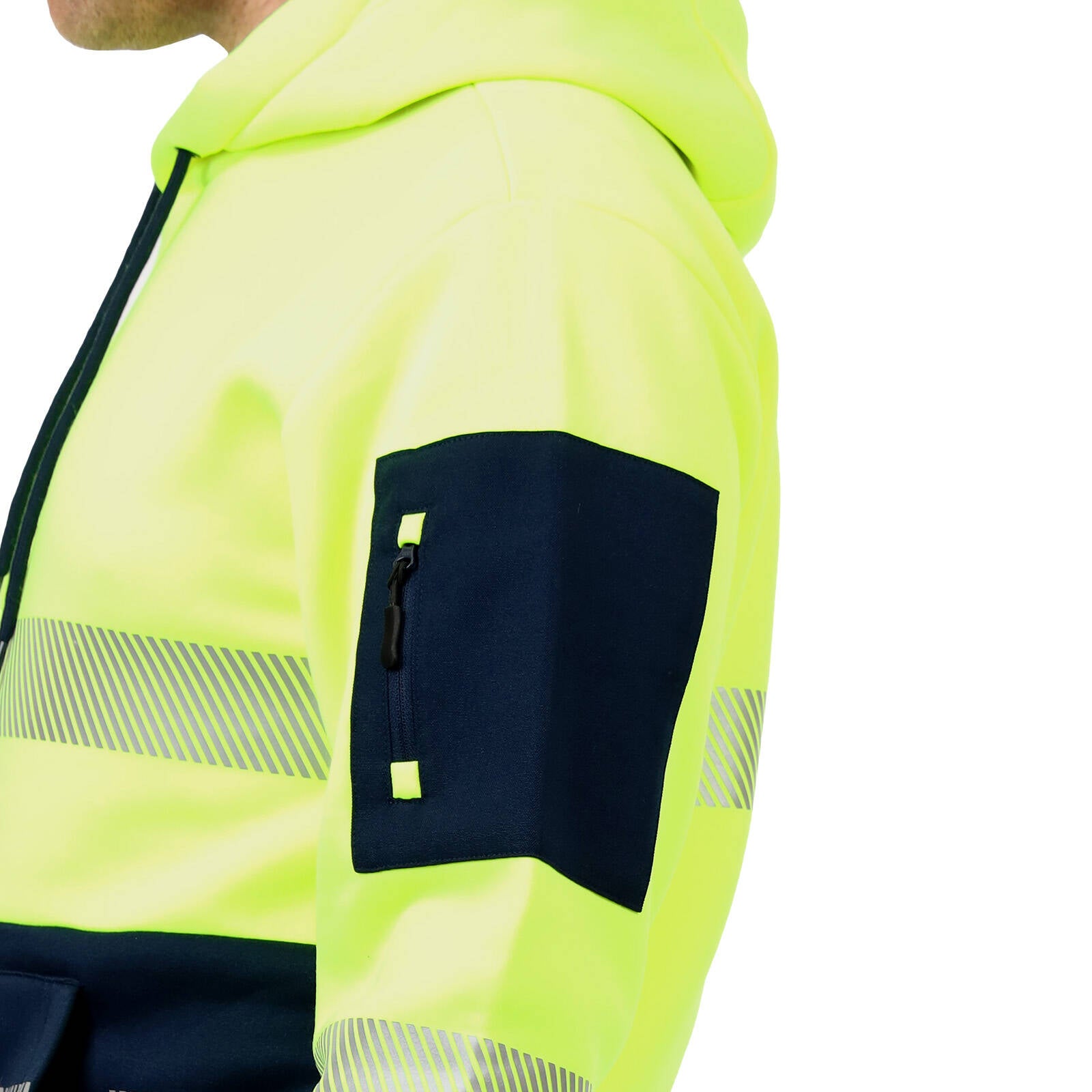 Citeco Yellow Hi Vis Taped Hoodie - Men's Reflective Polyester, Small