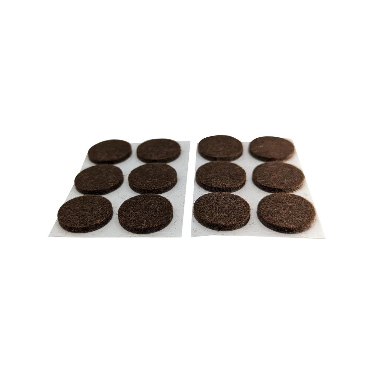 Surface Gard 19mm Brown Round Felt Floor Protectors 12 Pack