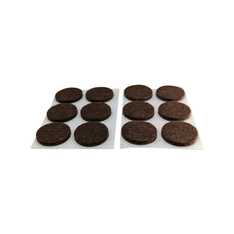 Surface Gard 19mm Brown Round Felt Floor Protectors 12 Pack