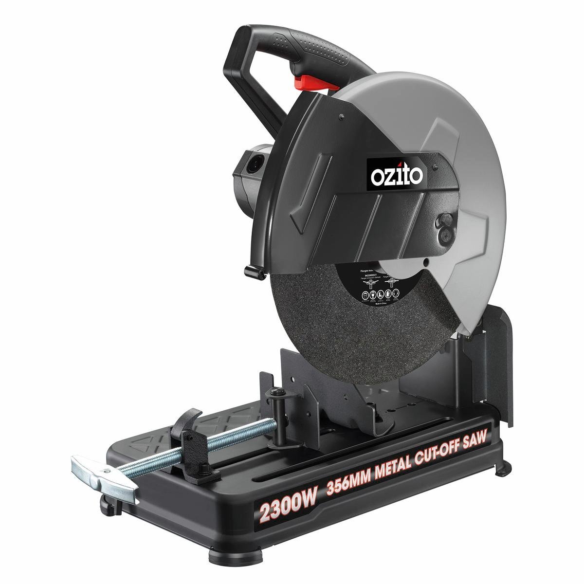Ozito 2300W 356mm Metal Cut Off Saw MCS-2355, 14 Inch, 4400 RPM, 140mm Max Cut, Quick Release Vice
