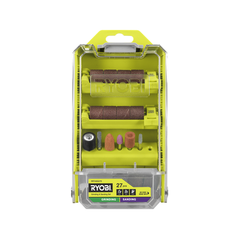 Ryobi 27 Piece Grinding and Sanding Set - 38mm x 1mm x 38mm - Durable Tools - SuperSaverAU - view 1