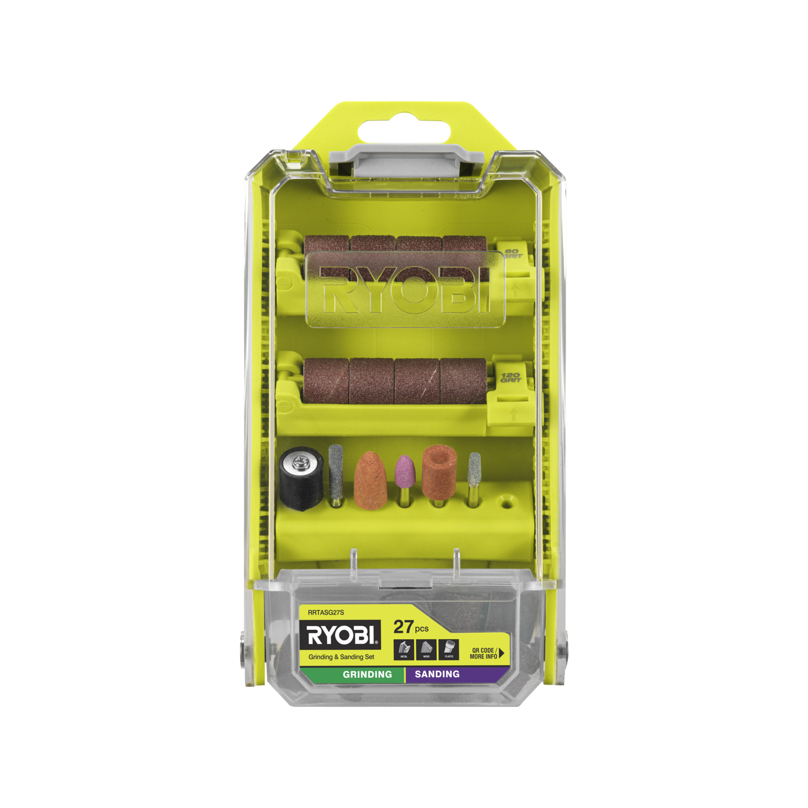 Ryobi 27-Piece Grinding and Sanding Set with Mandrel (60, 120, 240 Grit)