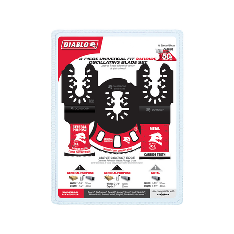 Diablo Universal Carbide Multi-Tool Blade Set - 3 Pack