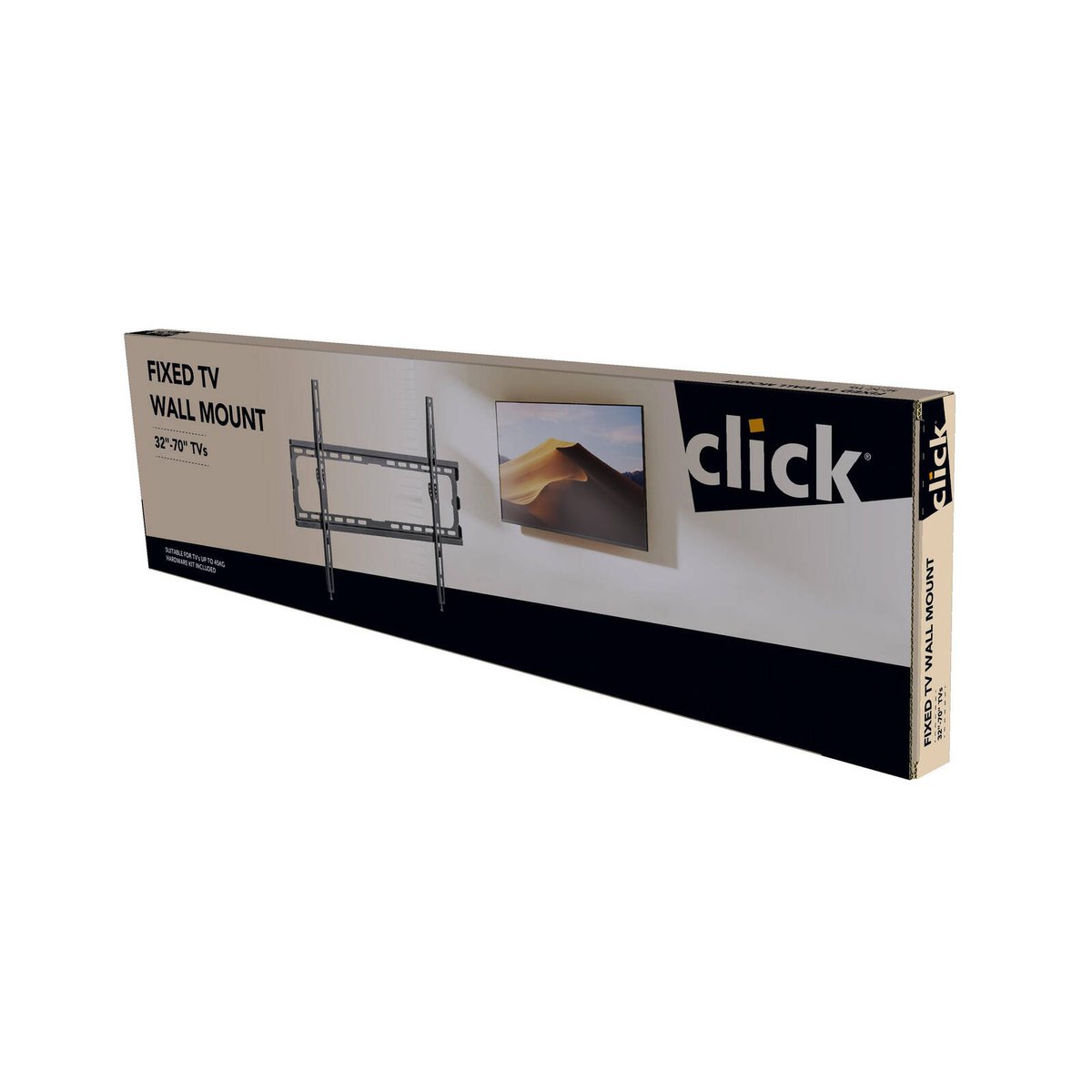 Click 32-70" Fixed Low Profile TV Wall Mount Black Steel