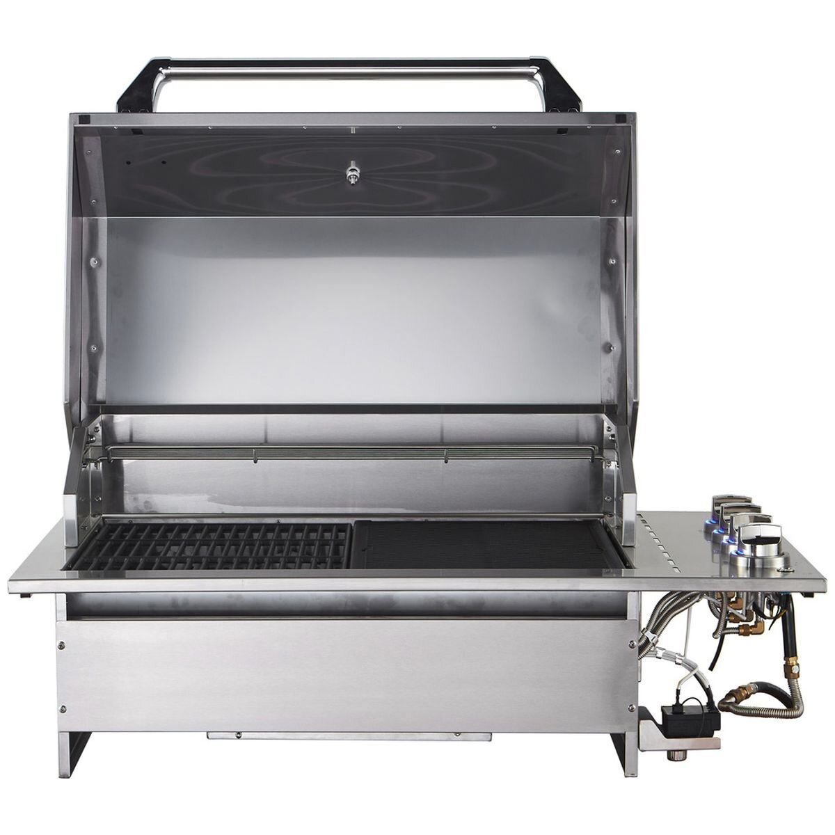 Smart Four Burner Drop-In LPG BBQ - 304 Stainless Steel, Slimline Hood, Blue LED Controls - 4000DGSL-SS