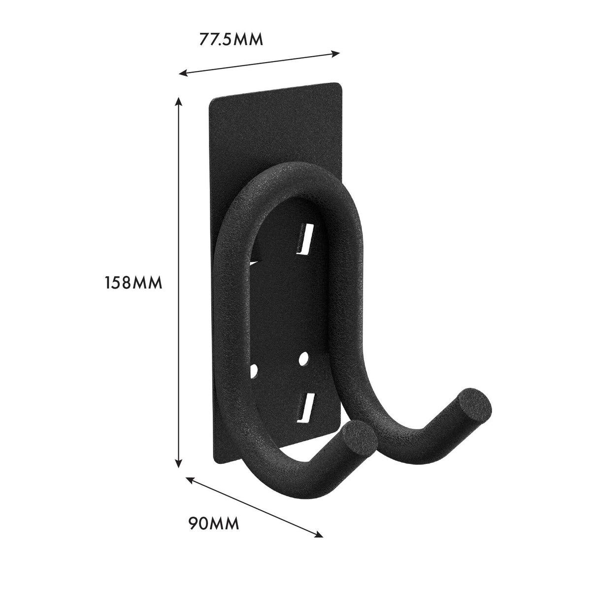 Rack It 1000kg Double Hook, Black Powder Coated Steel Storage Accessory for Shelving Uprights