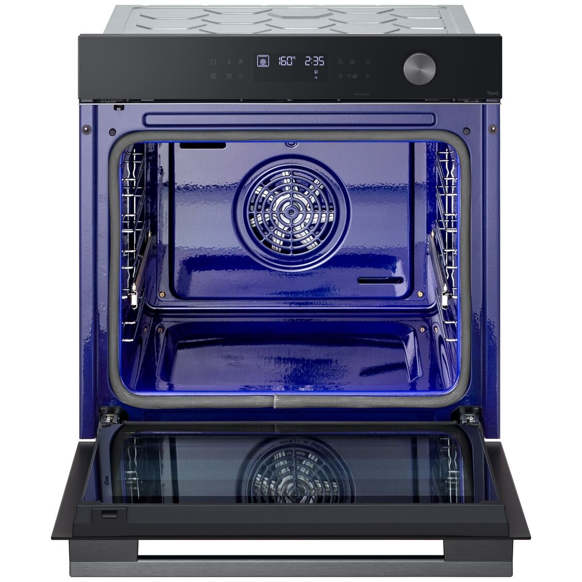 LG Series 5 60cm InstaView multifunction oven - 76L, 4-in-1 Pro Cooking, black glass - BO605G1GL5