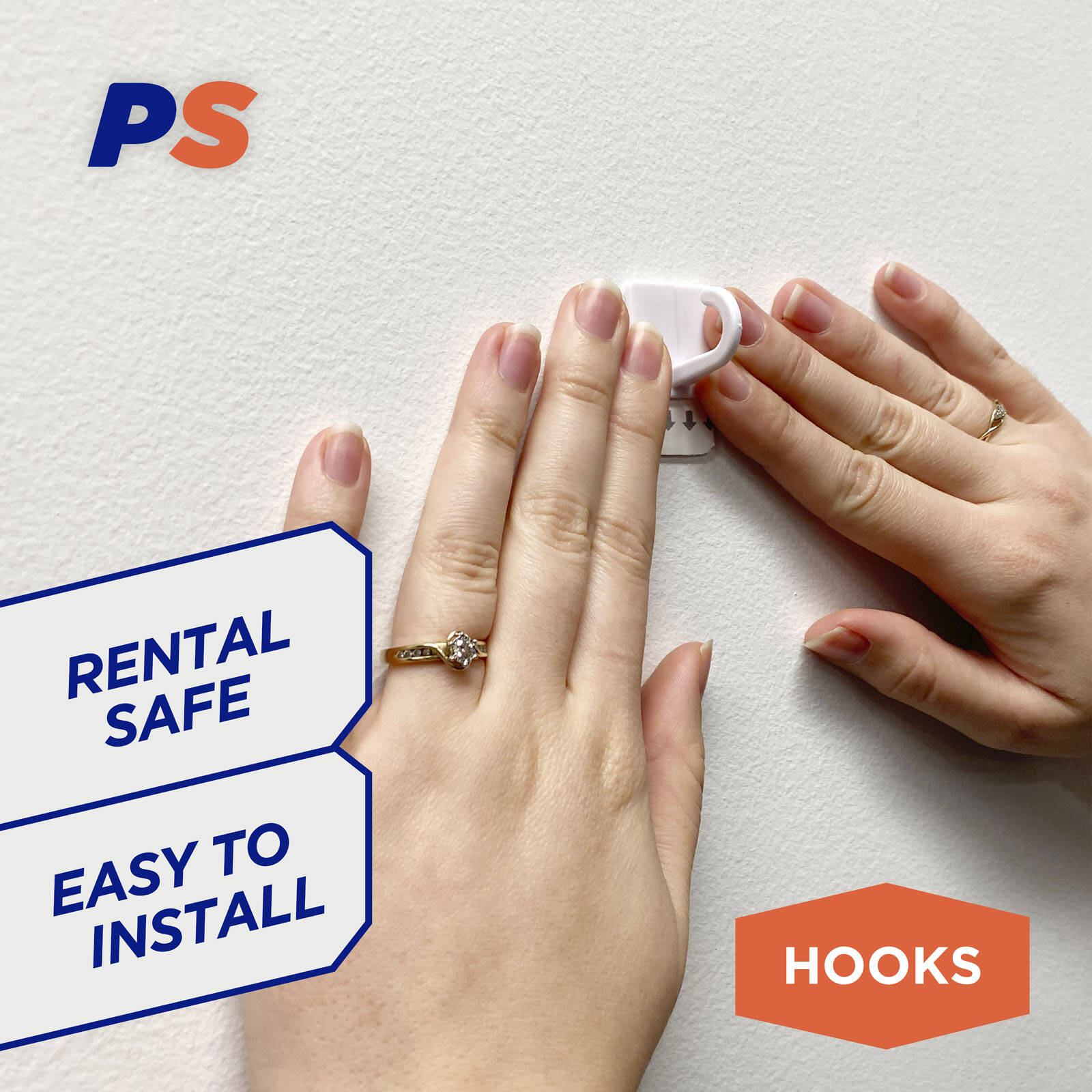 Permastik Adhesive Mug Hooks 10 Pack - White, No-Drill Cupboard Hooks