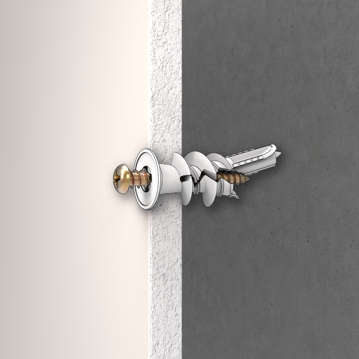 Ramset WallMate Twist N Lock Nylon Plasterboard Anchor with Screws - 4 Pack