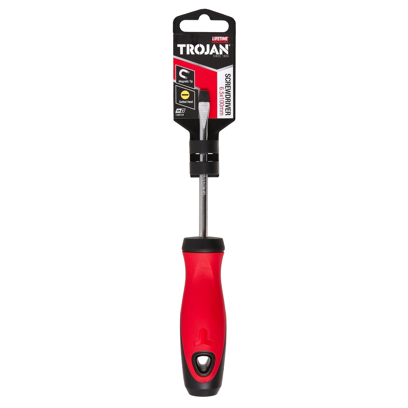 Trojan 100mm No.6 Slotted Screwdriver, CRV Shaft