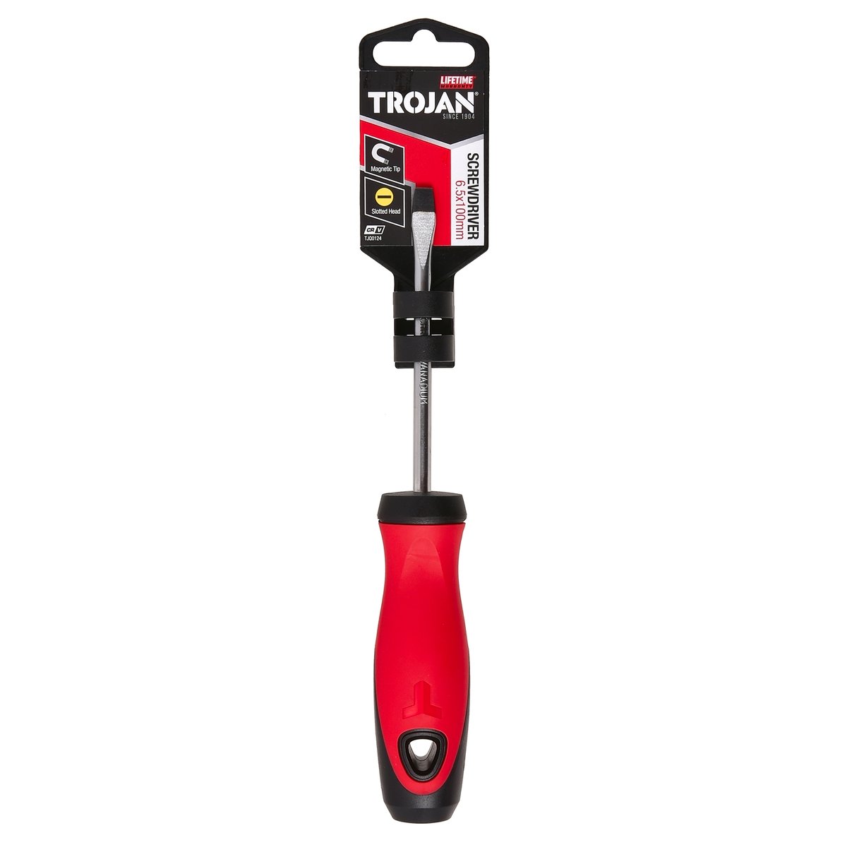 Trojan 100mm No 6 Slot Screwdriver - Red and Black - Magnetic Tip - SuperSaverAU - view 5