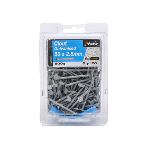 Paslode Galvanised Clouts 50 x 2.8mm 500g - 170 Pack