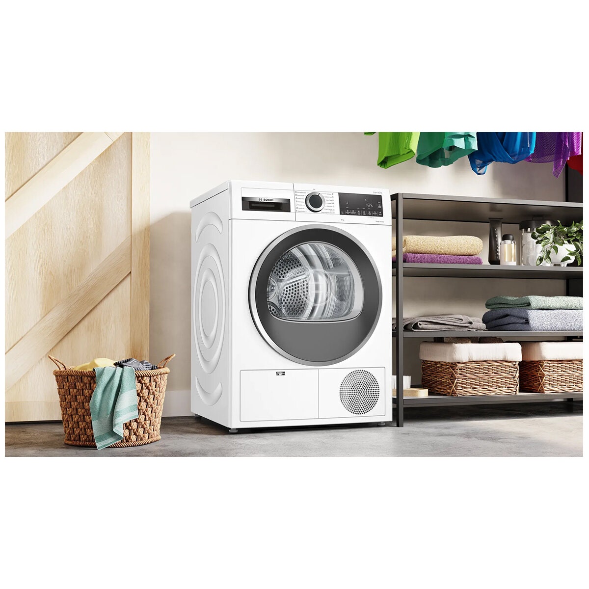 Bosch Series 6 9kg Heat Pump Dryer - 7 Star Energy Rating, ActiveAir, Quick 40 Minute Cycle - WQG24200AU