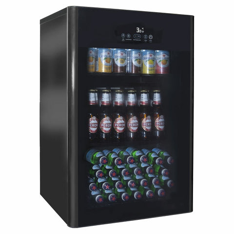 Artusi 100L outdoor beverage centre - black triple glazed door, party and super cool modes - ABC1B