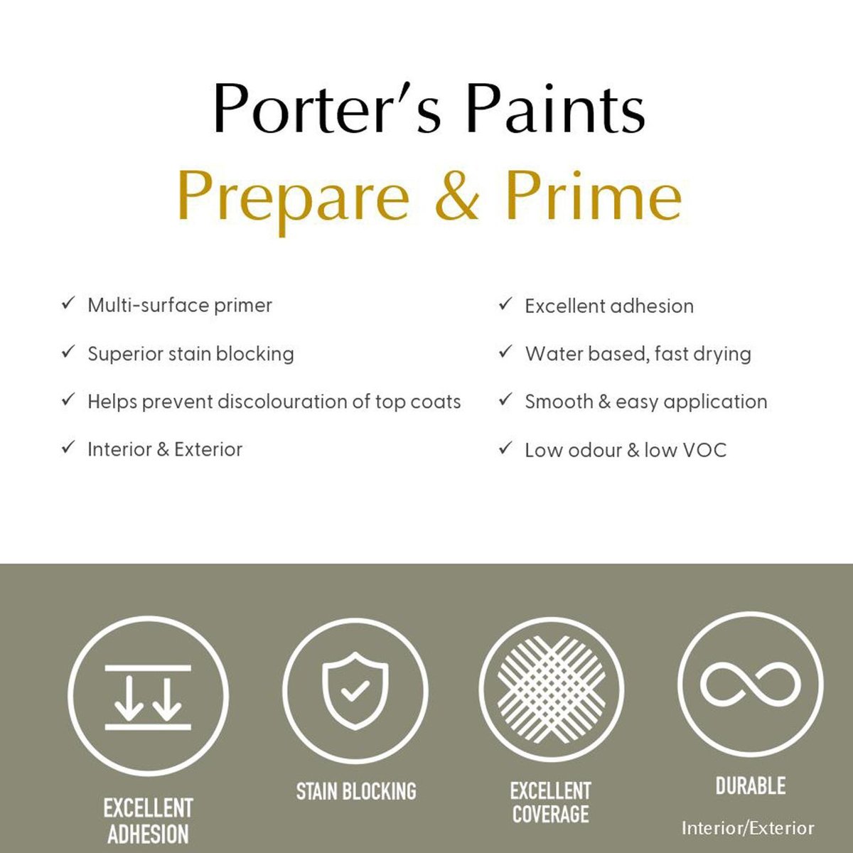 Porter S Prepare and Prime Primer - 1L - Multi-Surface - Fast Drying - SuperSaverAU - view 2