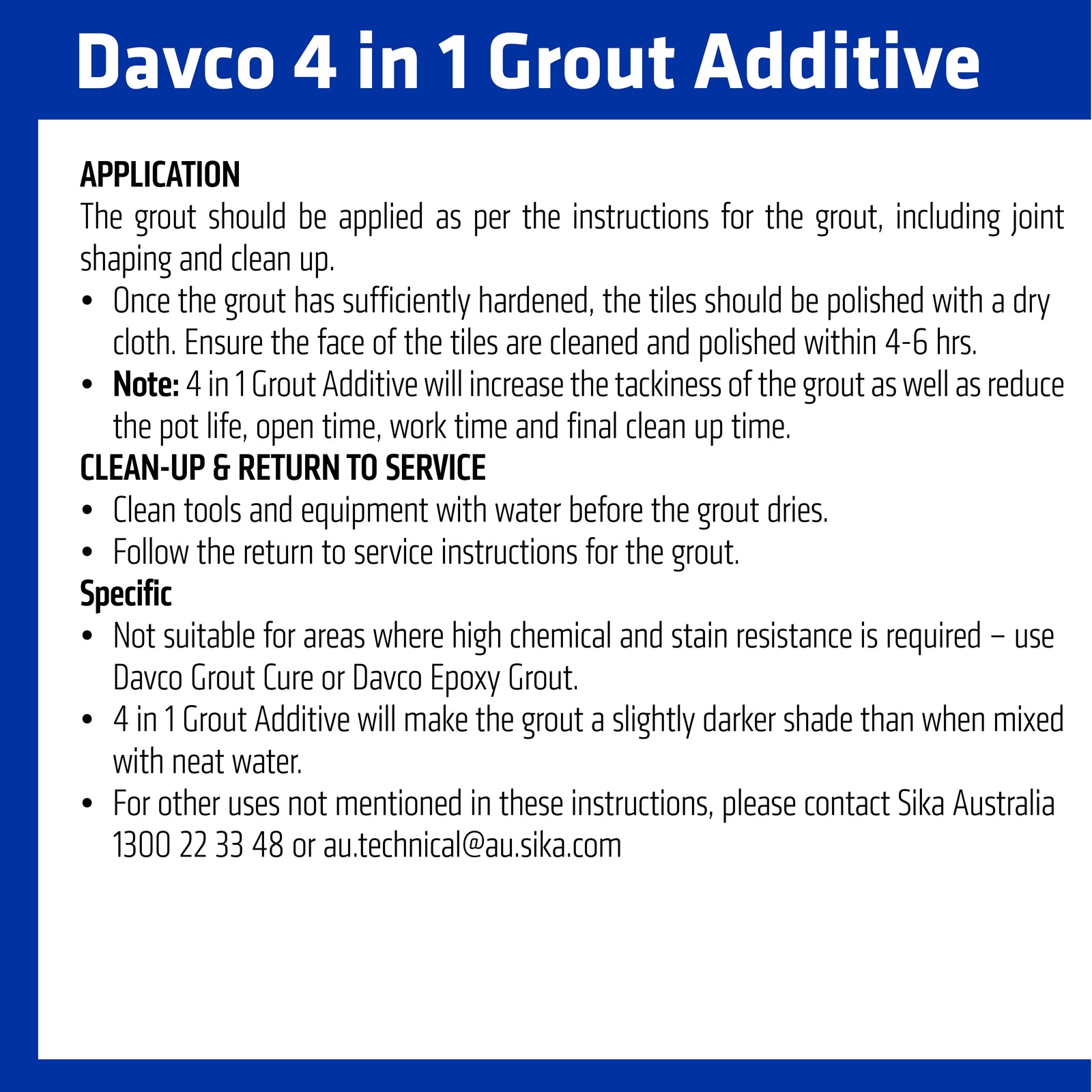 Davco 4 In 1 Grout Additive 1L Concentrated Flexible Indoor & Outdoor