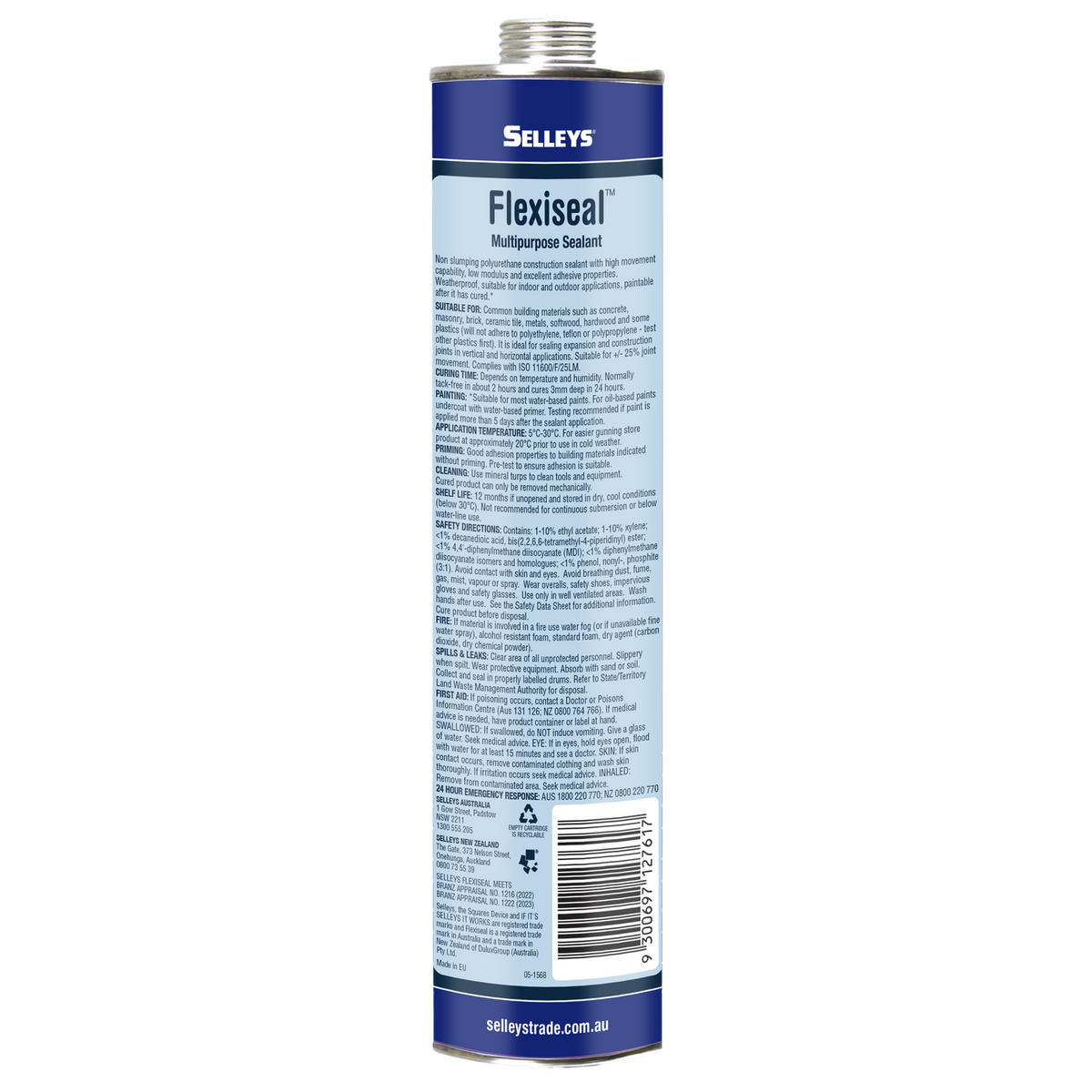 Selleys Flexiseal 310ml White Polyurethane Construction Sealant Indoor Outdoor