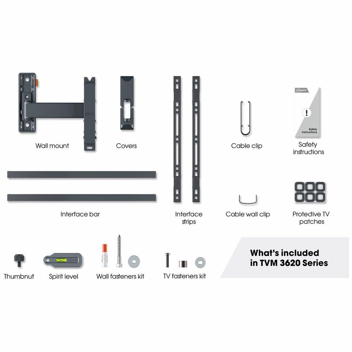 Vogel's Large Full-Motion TV Wall Mount for 40 to 77 Inch TVs - 120° Turn, OneFinger Movement - TVM3625B