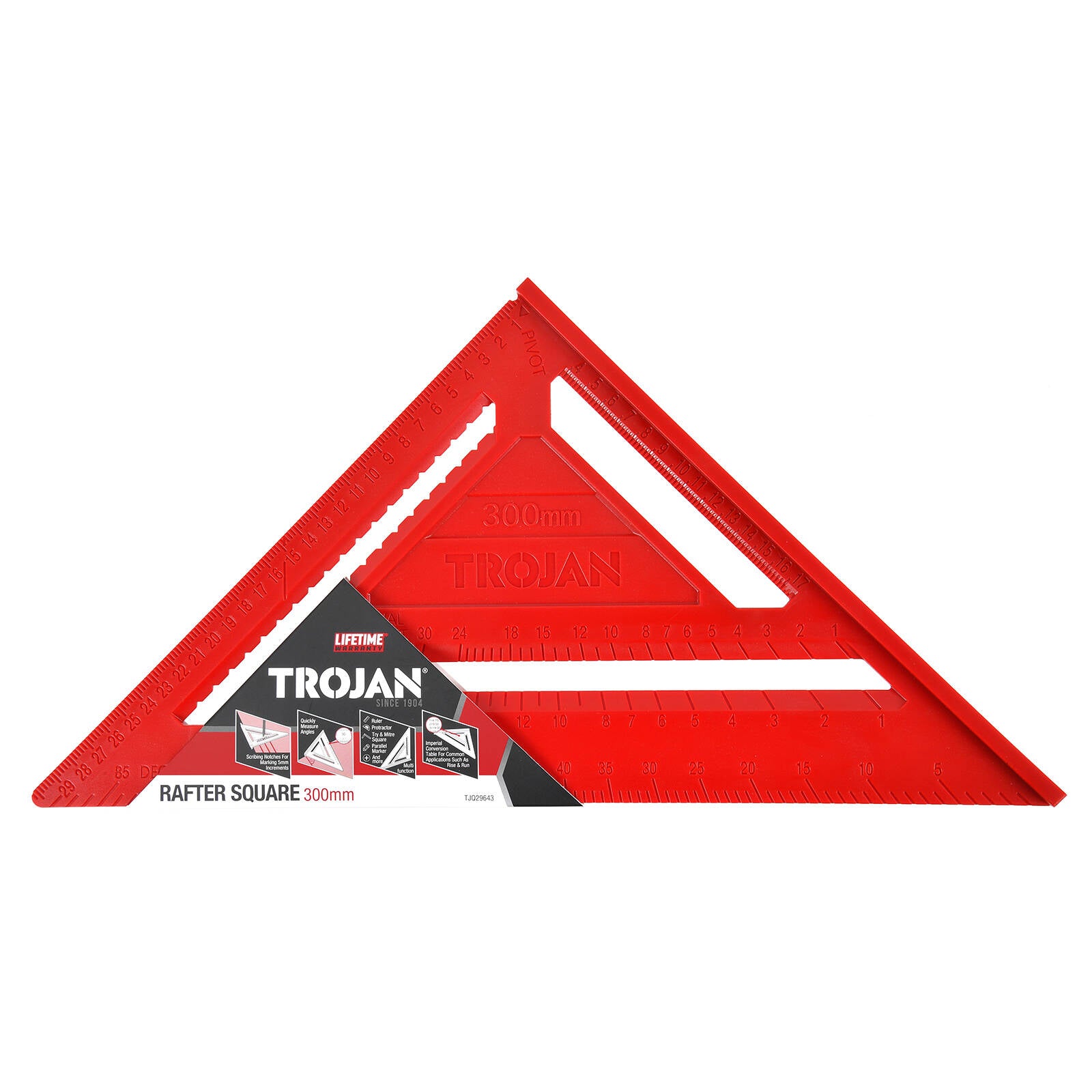 Trojan 300mm Poly Rafter Square with Conversion Table
