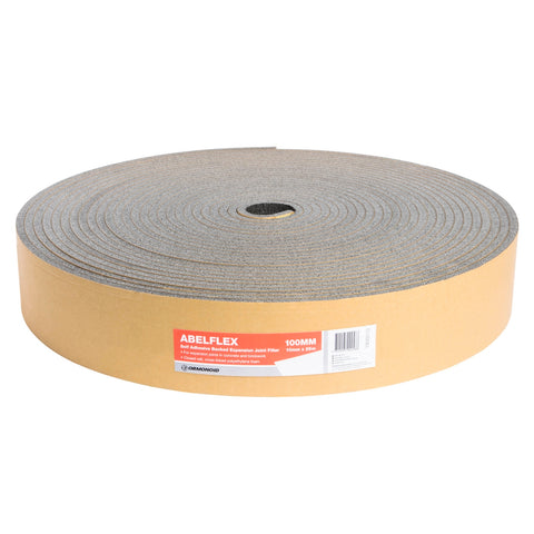 Ormonoid Abelflex Self Adhesive Expansion Joint Filler Foam 10 x 100mm x 25m Grey