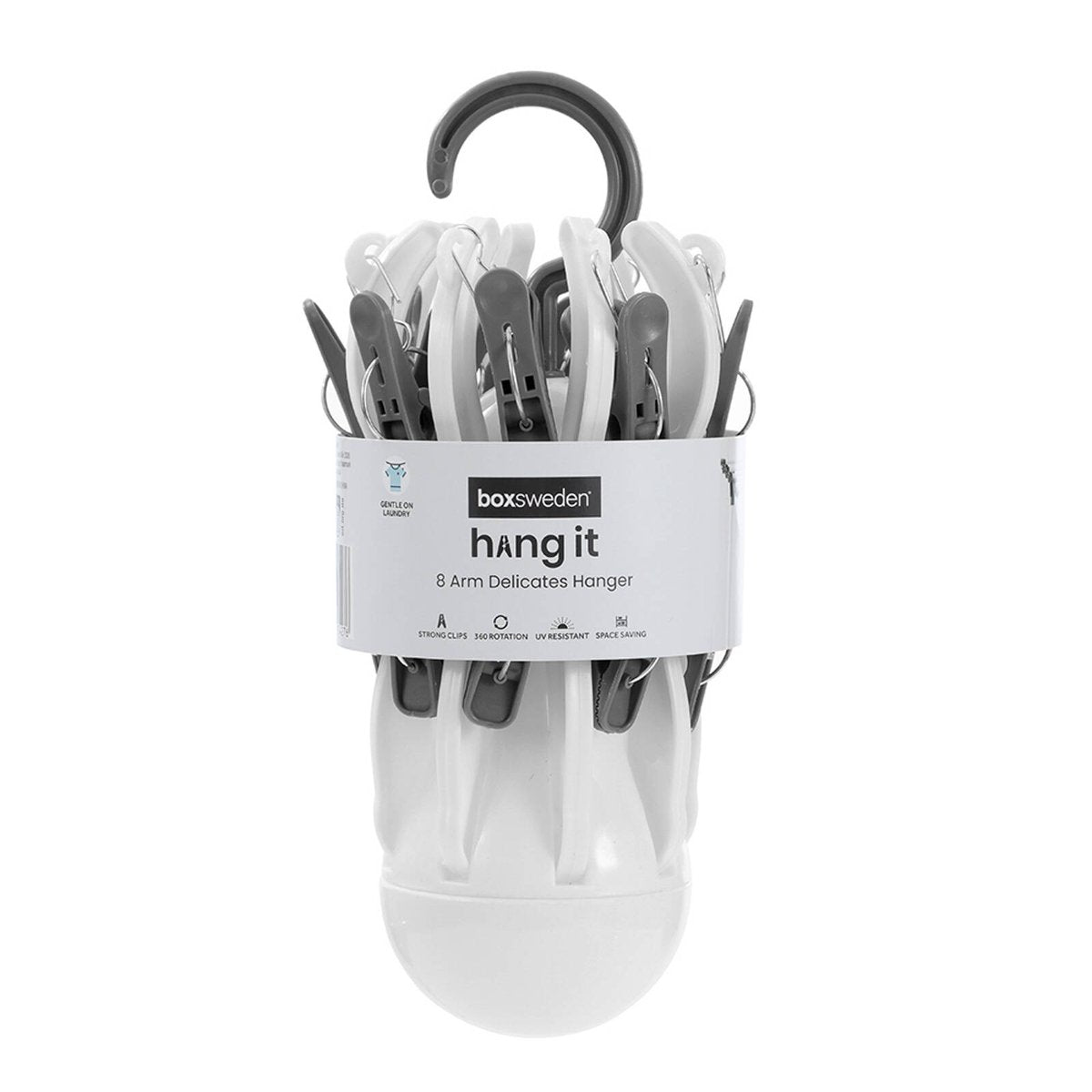 Boxsweden Delicates Clothes Hanger - 16 Peg White PP Sock & Underwear Dryer