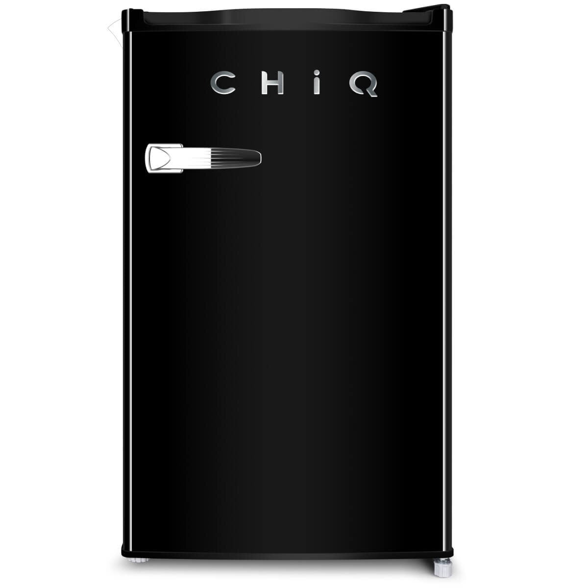 CHiQ 125L retro bar fridge - Black cabinet, reversible door, 3.5 star energy rating - CRSR125DB