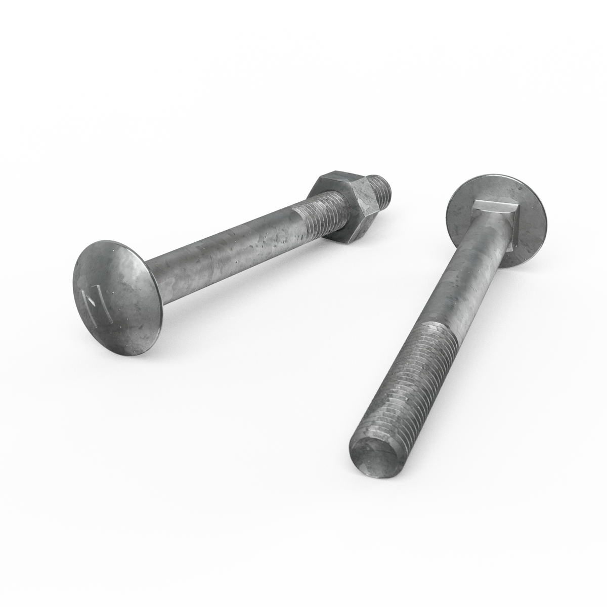 ZENITH M10 x 100mm Hot Dip Galvanised Cup Head Bolts & Nuts - 25 Pack, 4.6 Grade Steel