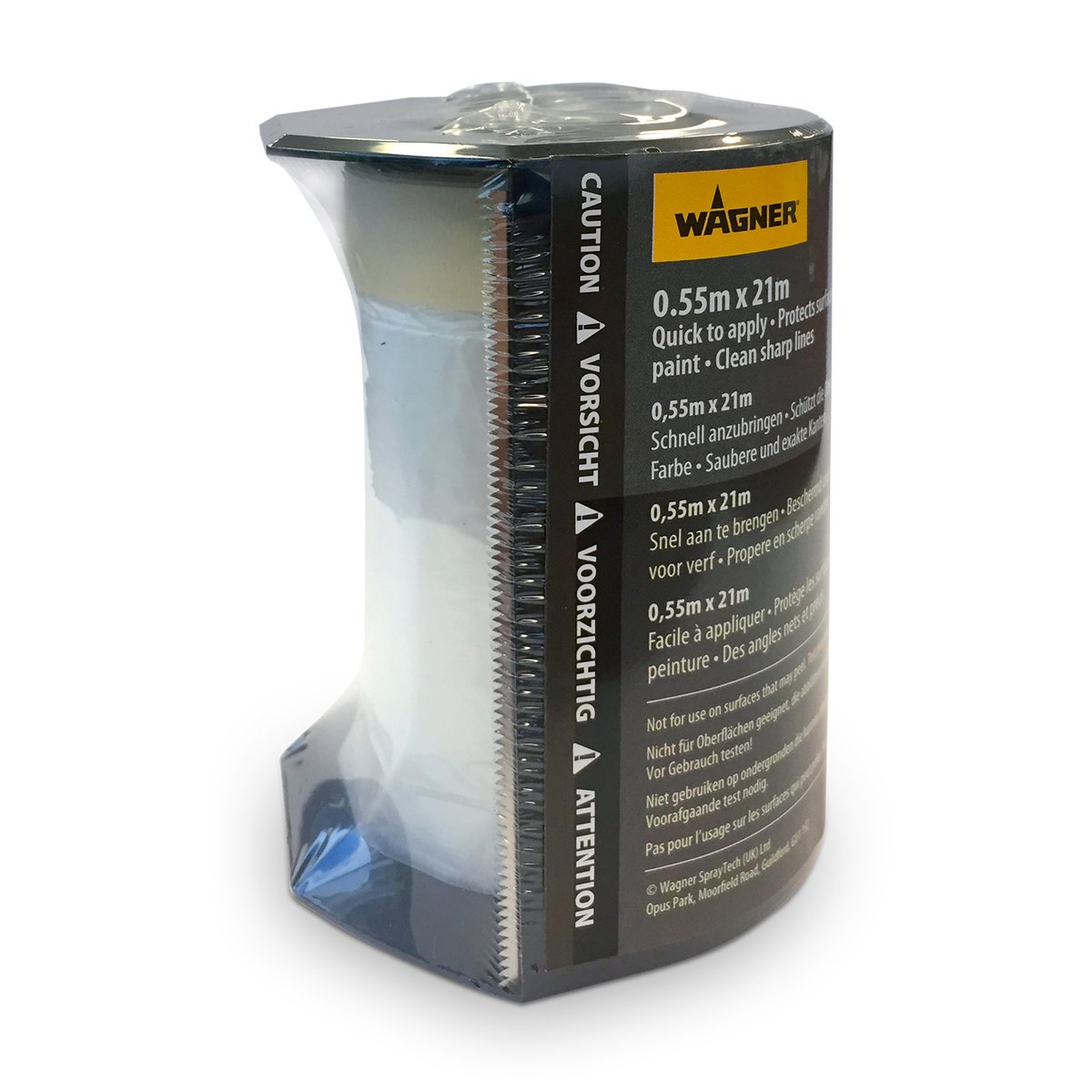 Wagner Mask-It Pre-Taped Plastic Masking Film, 550mm x 21m with Dispenser