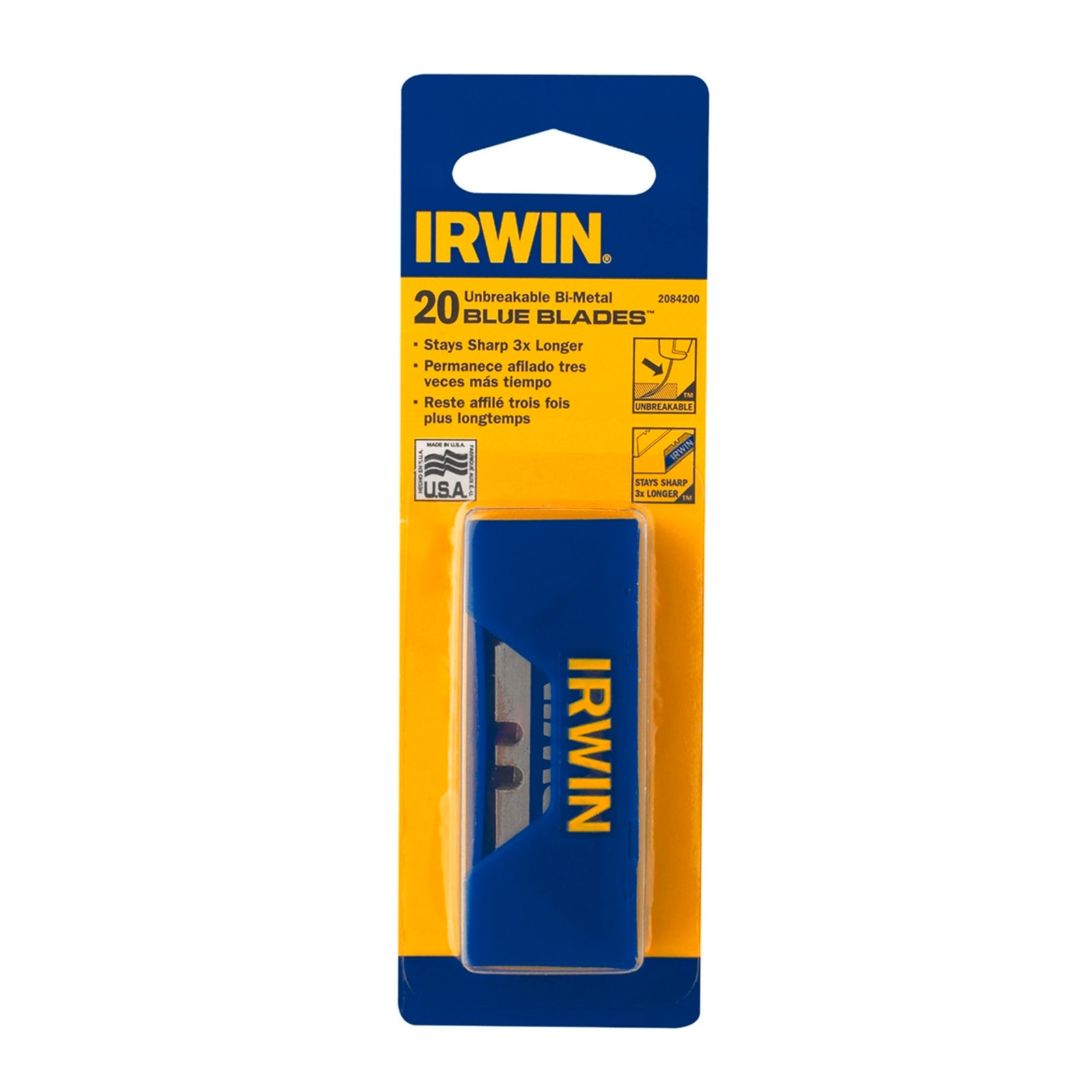 IRWIN Bi-Metal Utility Blades with Dispenser 20 Pack - High-Speed Steel Edge