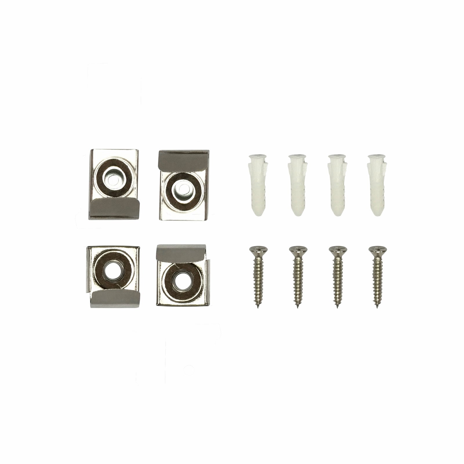 Everhang 11kg Spring Loaded Mirror Clip Set, Nickel Plated Steel