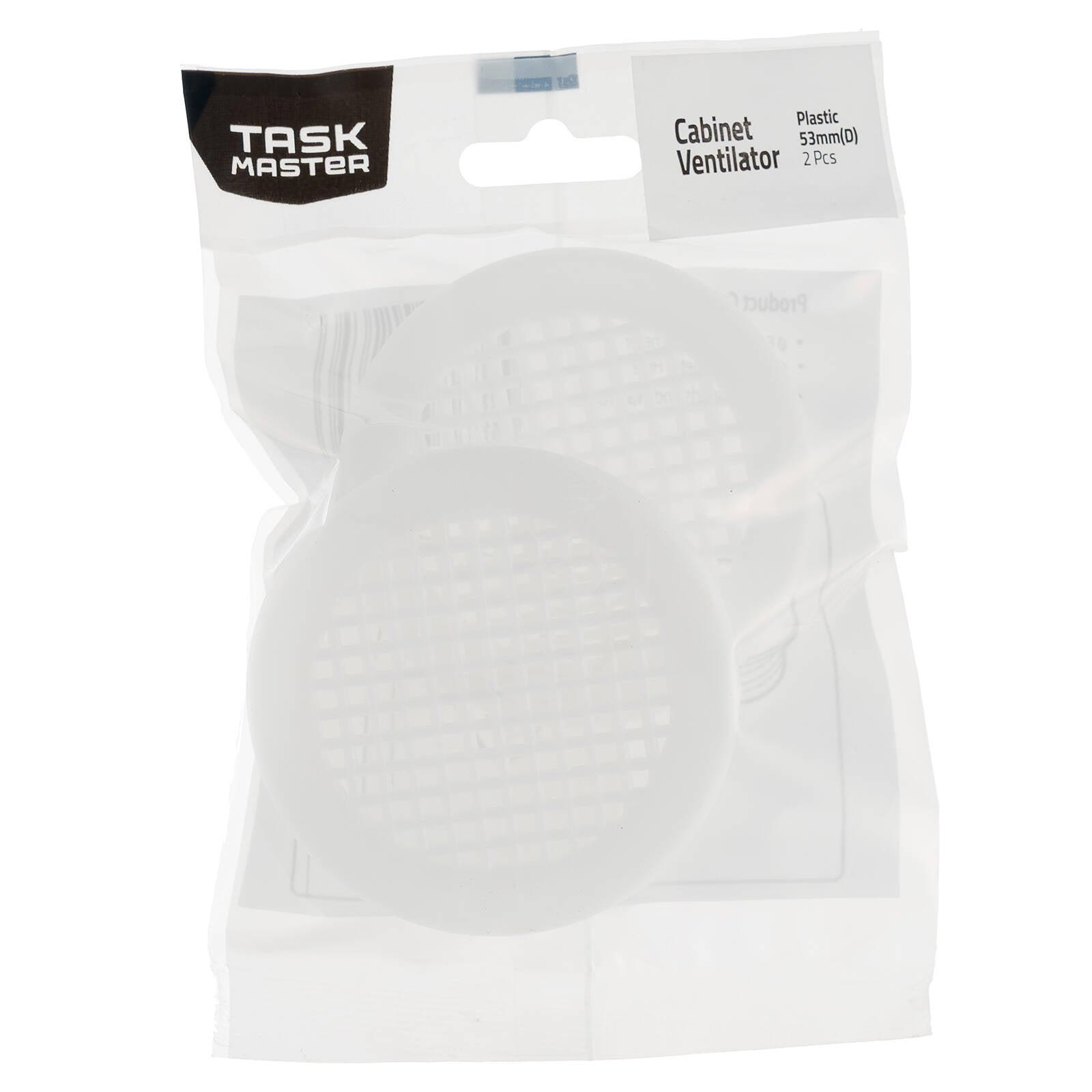 Taskmaster 53mm White Plastic Cabinet Ventilator 2 Pack