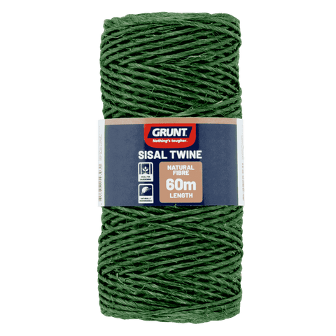 Grunt 60m Dark Green Sisal Twine, Natural Fibre, Weather Resistant