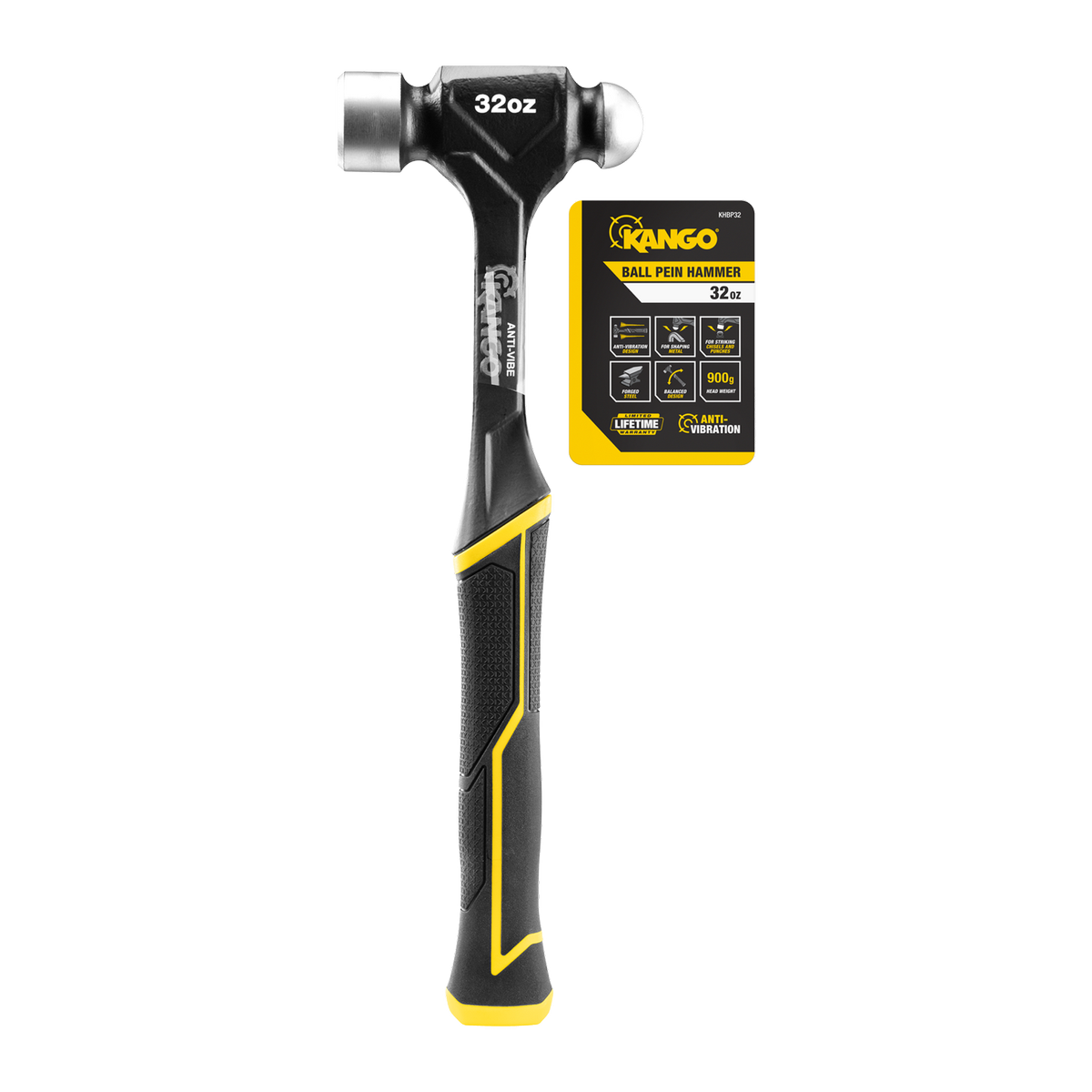 Kango 32oz Anti-Vibe Ball Pein Hammer with Dual Face