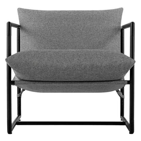 Zinus Sling Accent Chair - Grey Fabric and Metal Frame with Shredded Foam Padding - AU-USHSL1-31L