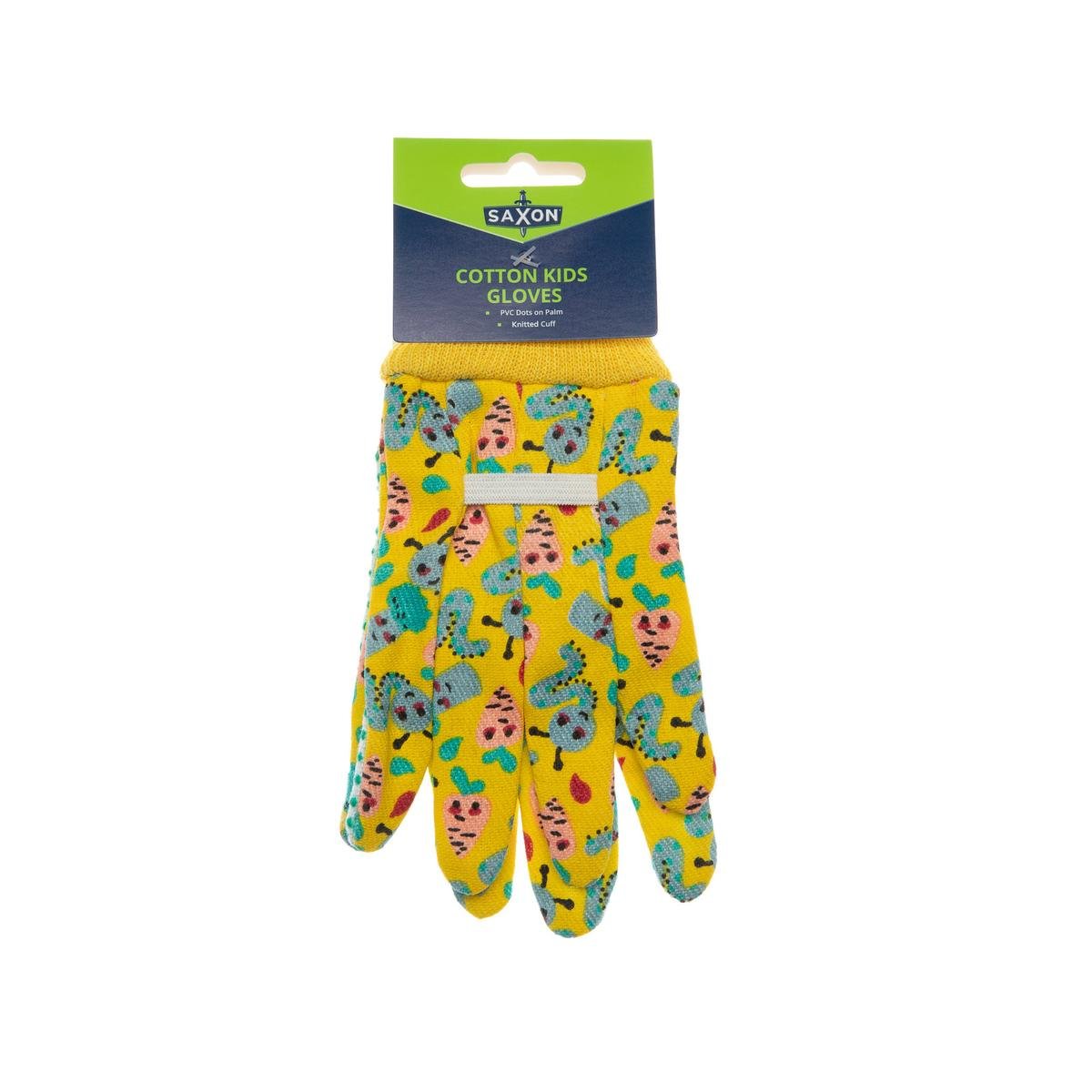 Saxon Kids Cotton Gloves with Nonslip Grip