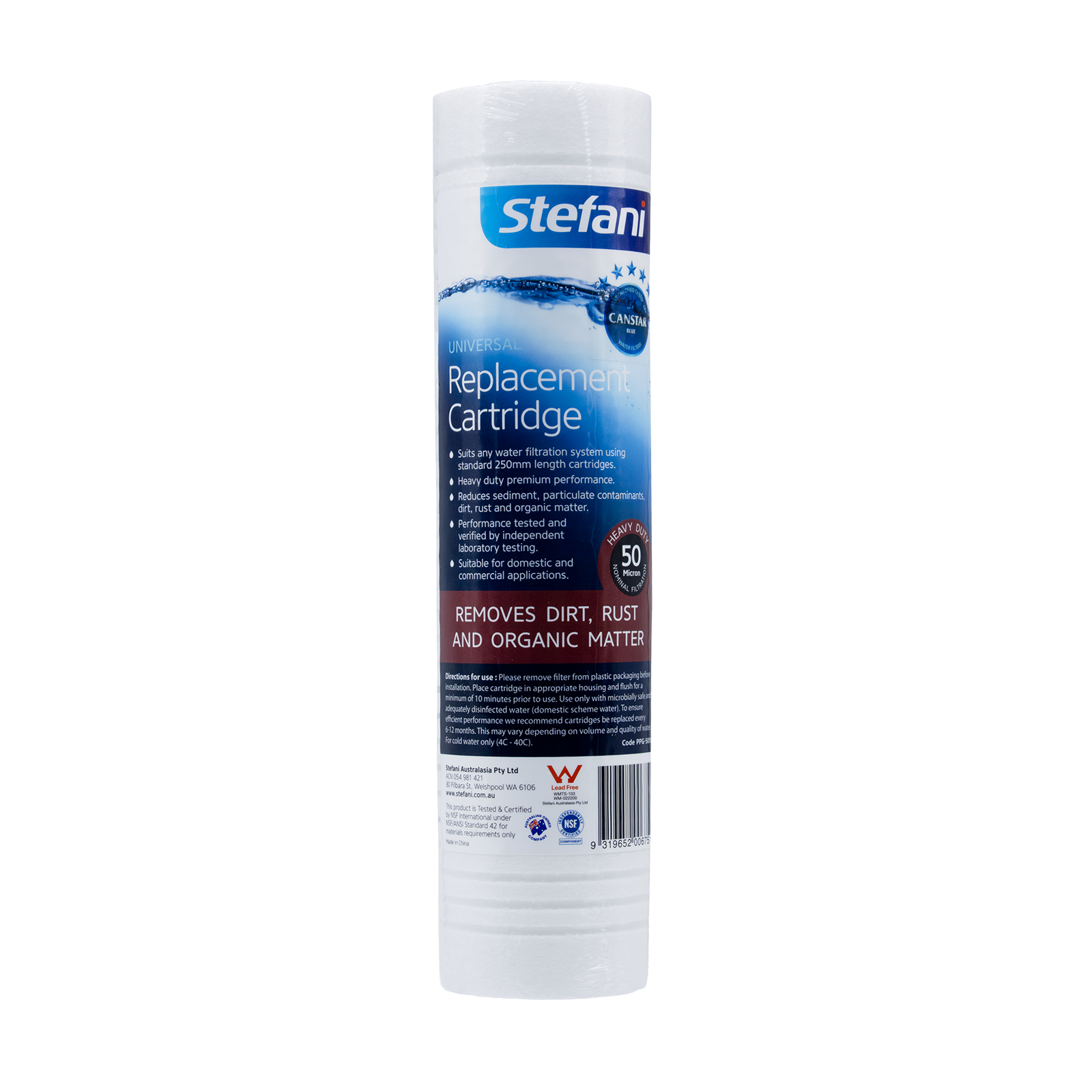 Stefani 250mm 50 Micron Heavy Duty Universal Replacement Filter