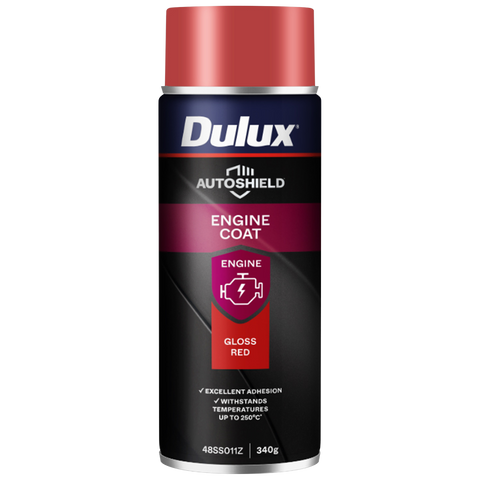 Dulux Autoshield 340g Red Engine Coat Spray Paint, Heat-Resistant Engine Finish