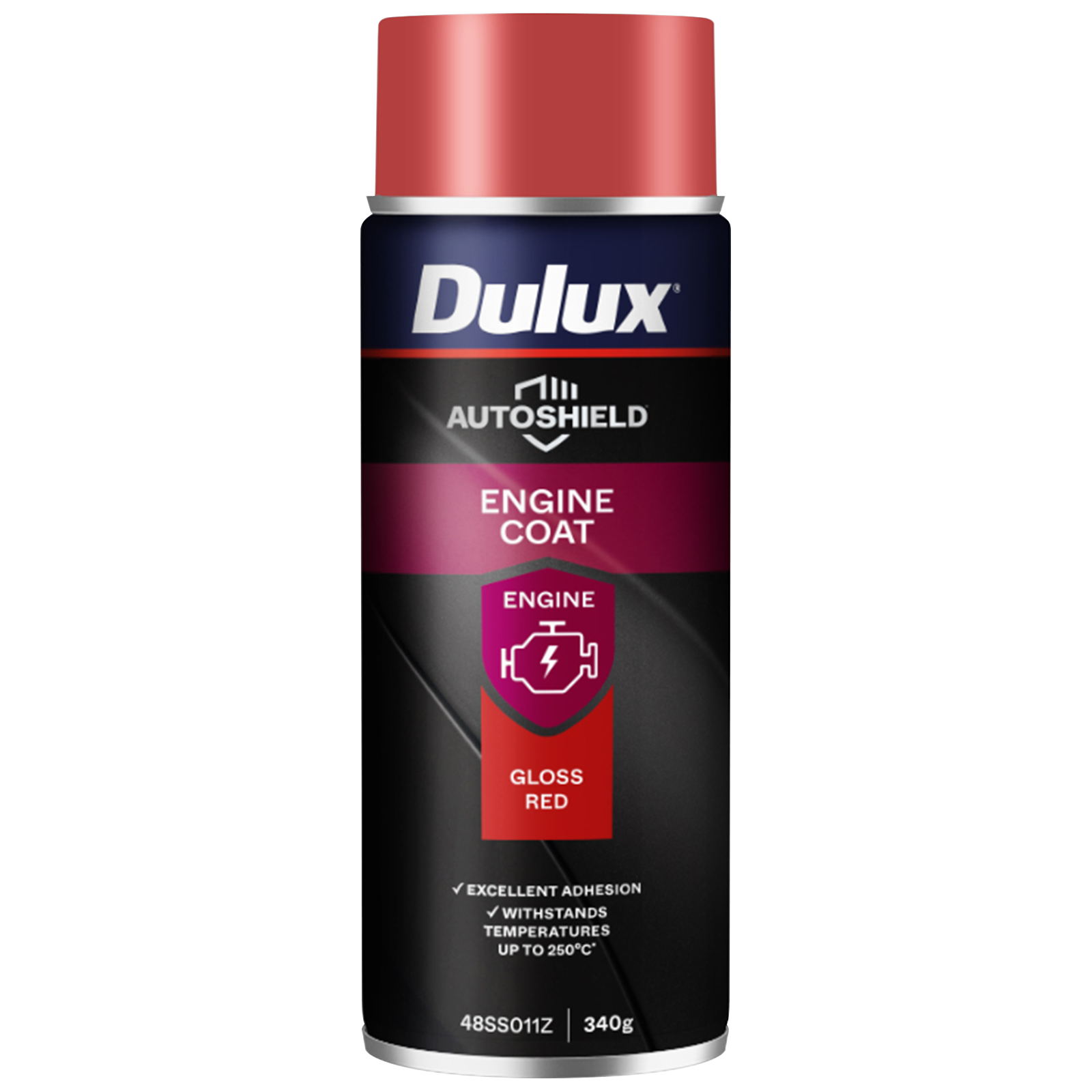 Dulux Autoshield 340g Red Engine Coat Spray Paint, Heat-Resistant Engine Finish