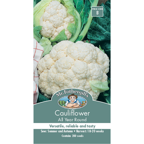 Mr Fothergill's All Year Cauliflower Seeds - Large Pure White Heads