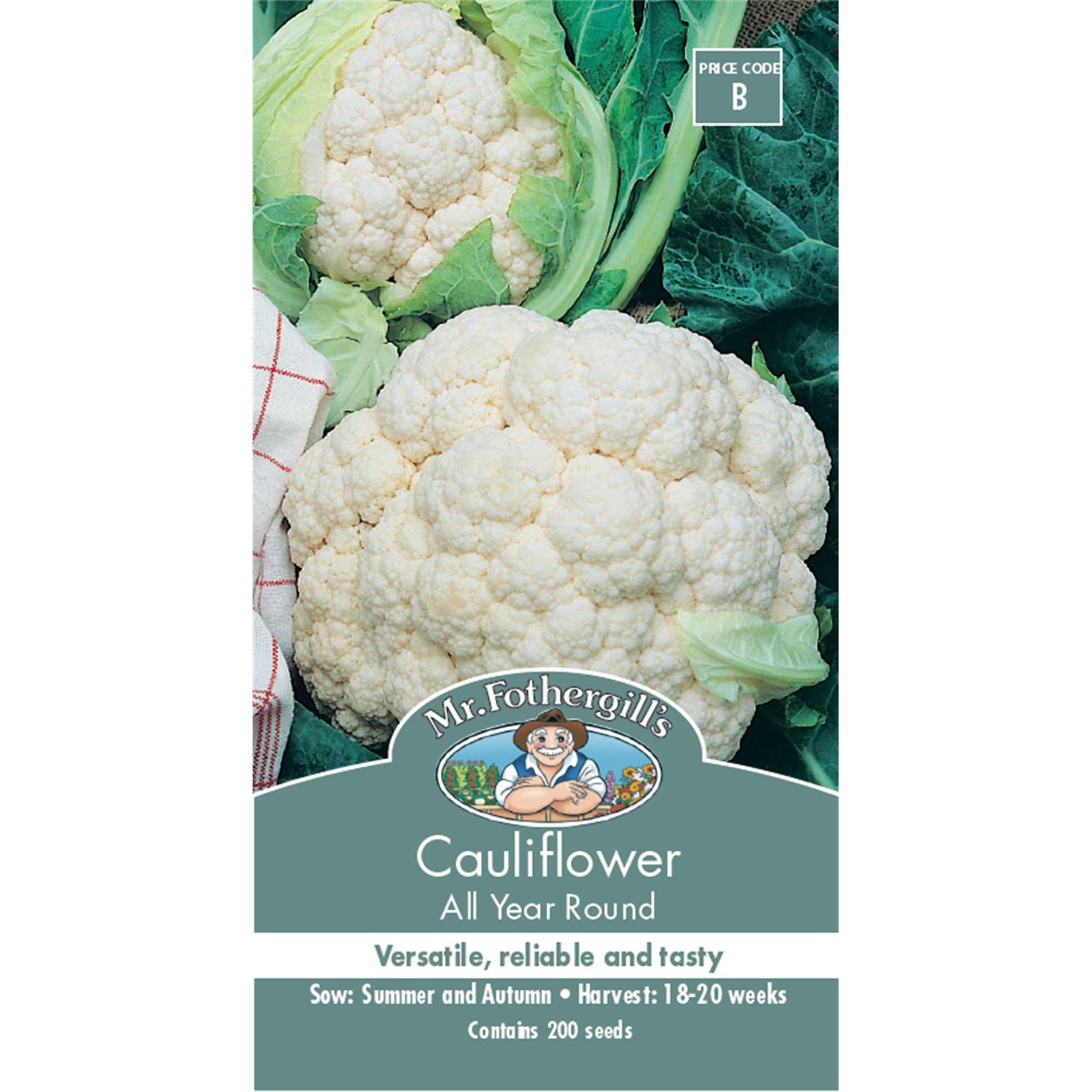 Mr Fothergill's All Year Cauliflower Seeds - Large Pure White Heads