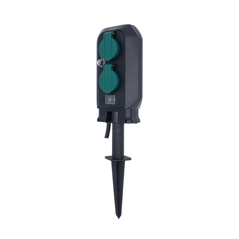 Click 4 Outlet 10A 240V Outdoor Power Garden Stake Socket CSGS234A