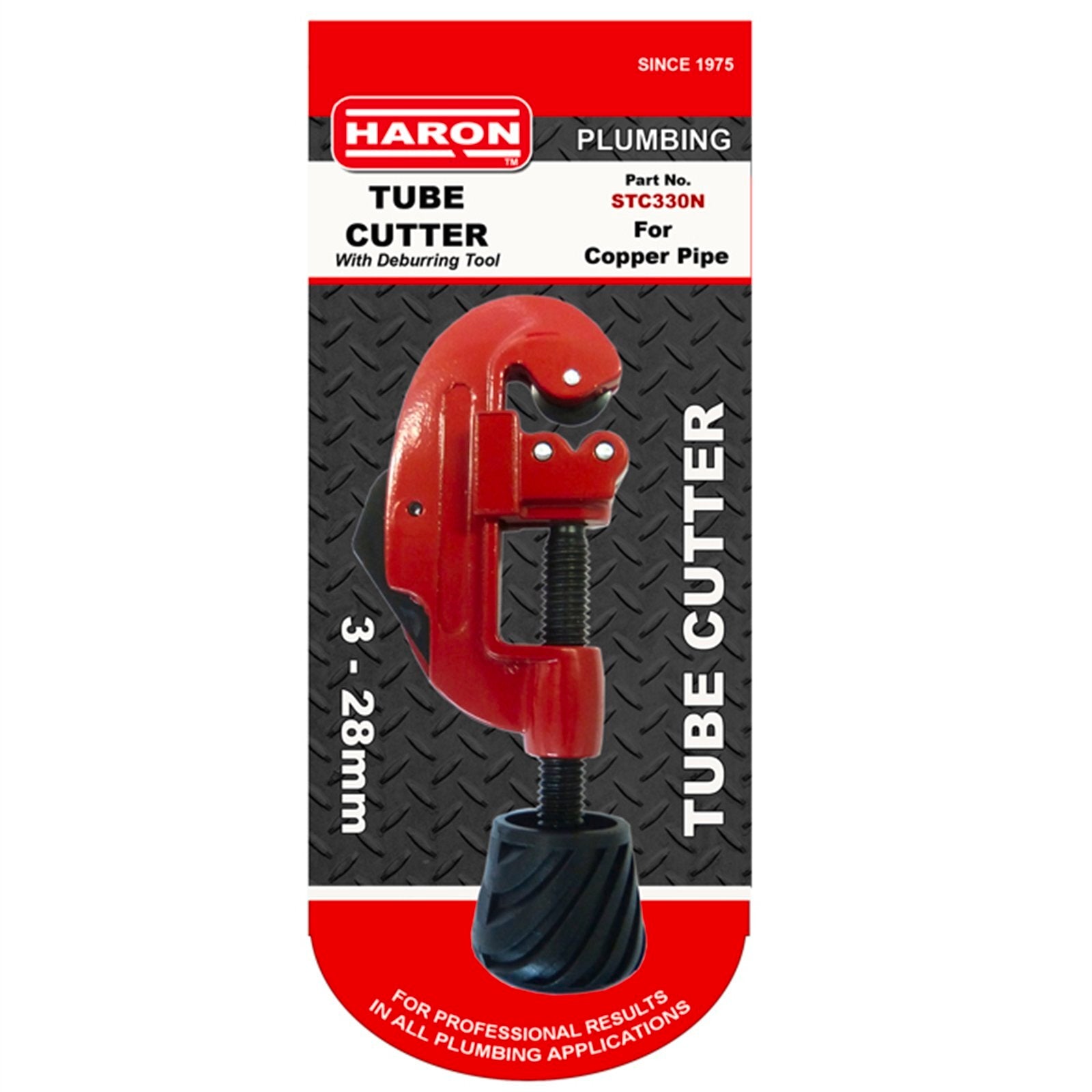 Haron 3-28mm Copper Tube Cutter with Swivel Handle and Deburrer - Steel