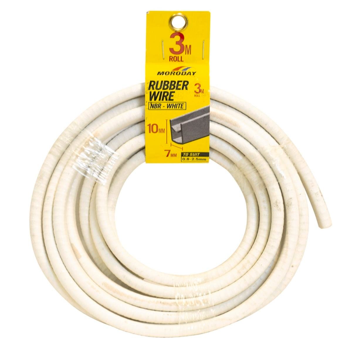 Moroday 7 x 10mm x 3m White NBR Rubber U Channel Wire