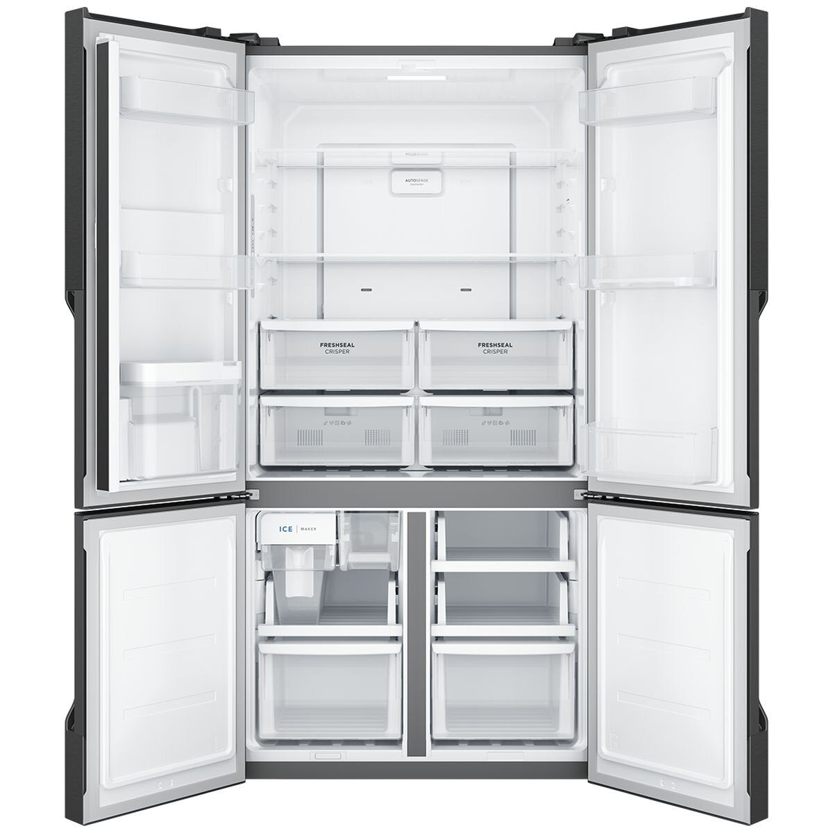 Westinghouse 564L French Door Fridge - Matte Charcoal Black, Non-Plumbed Water Tank, AutoIce - WQE5760BB