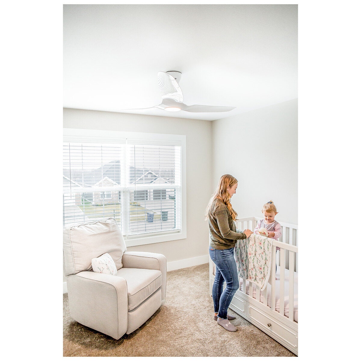 Big Ass Fans Haiku L 44 Inch Ceiling Fan - White, LED, 7 Speeds, 884mm Drop Tube - HAIKUL-W-44-884MM