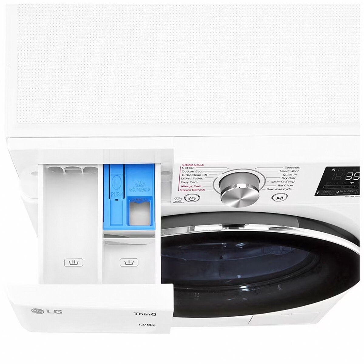 LG Series 9 12kg/8kg Front Load Washer Dryer Combo - Steam, Direct Drive Motor - White - WVC9-1412W