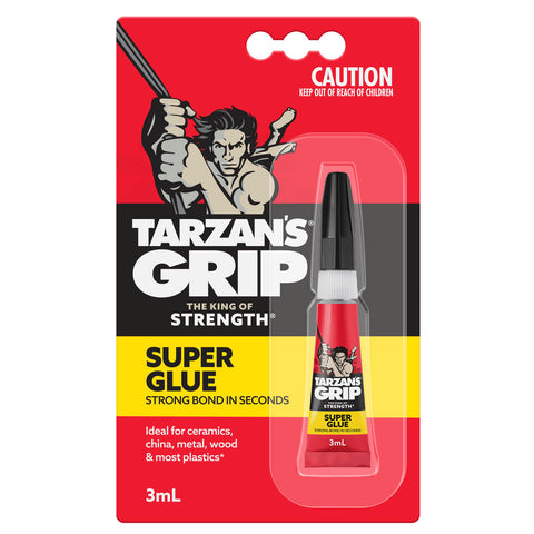 Selleys Tarzan's Grip Super Glue 3mL Clear Multi-Purpose Adhesive