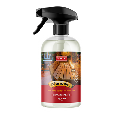 Bondall Monocel Furniture Oil Trigger Pack 500ml - UV Resistant Low Sheen Outdoor Timber Oil